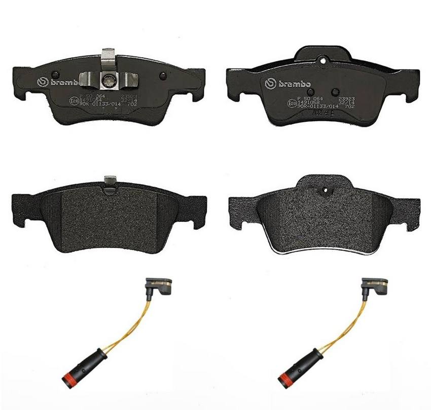 Mercedes Brakes Set Kit - Pads Rear (Low-Met) (with Sensors) 1644202720 - Brembo 2662369KIT